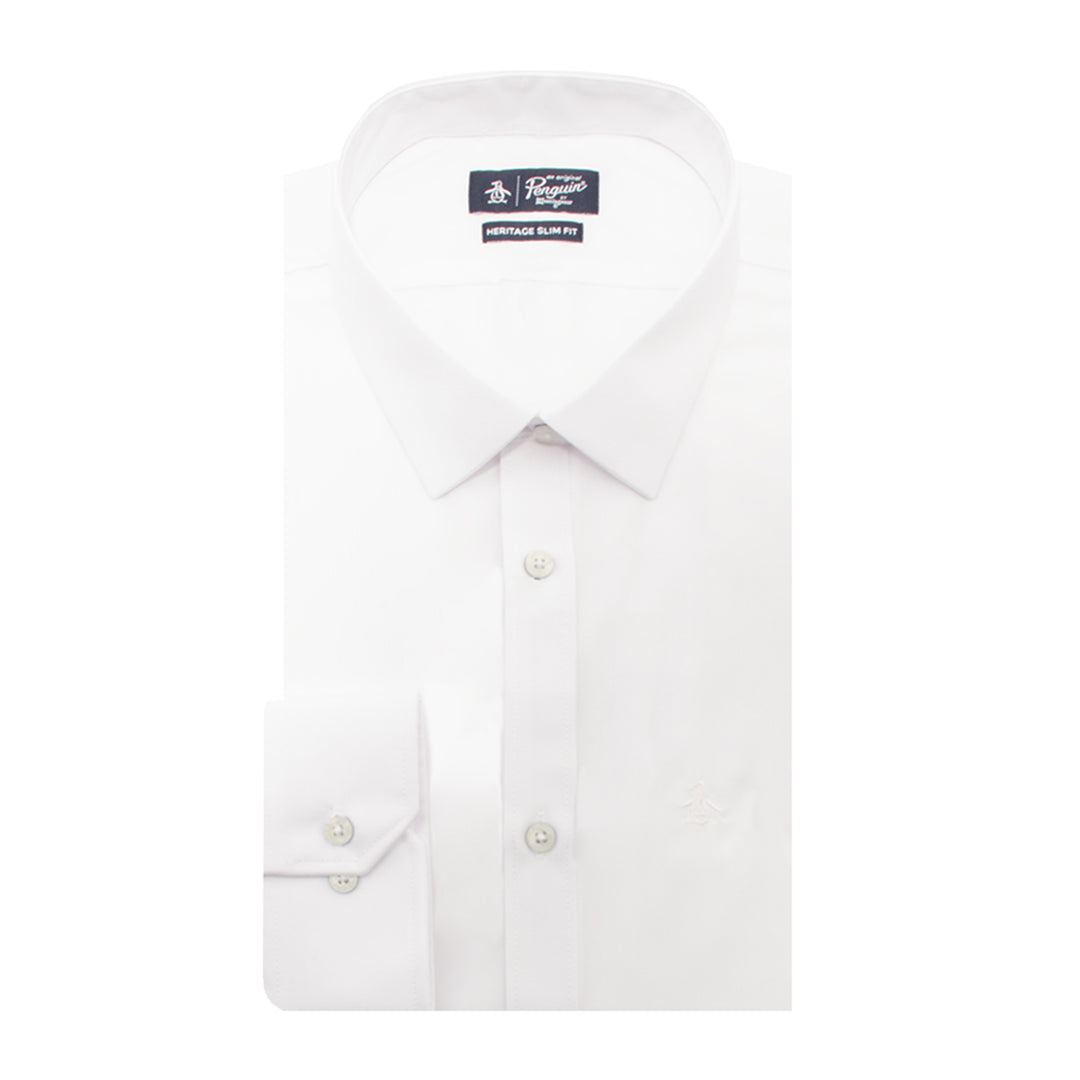 Camisa de Vestir Original Penguin con Fibras de Bambu Blanca