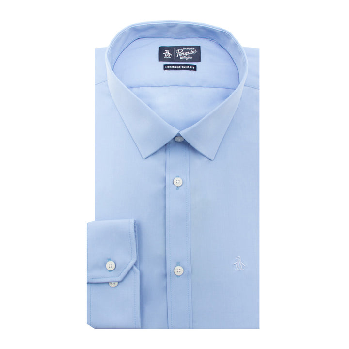 Camisa de Vestir Original Penguin con Fibras de Bambu Celeste