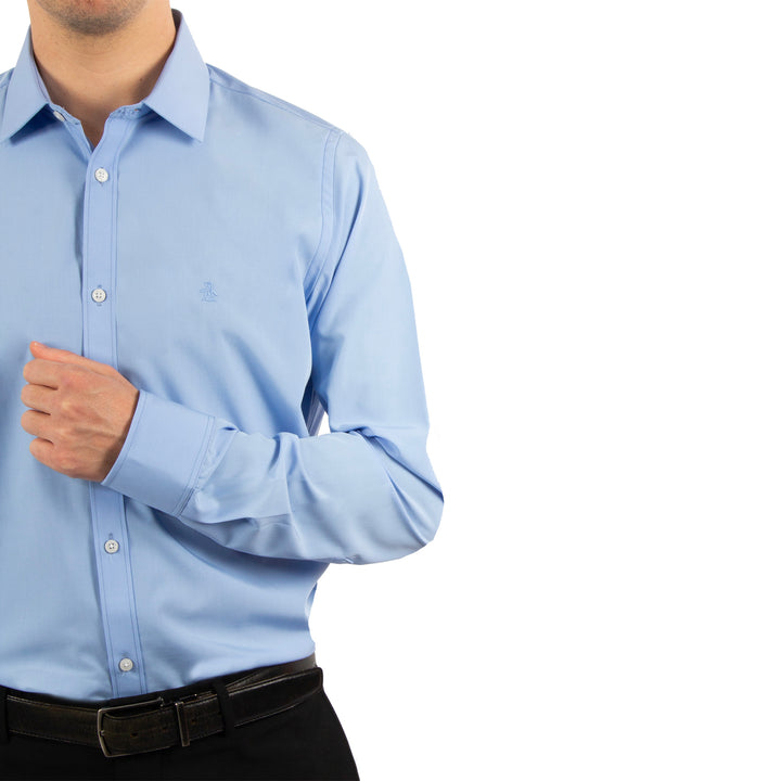 Camisa de Vestir Original Penguin con Fibras de Bambu Celeste